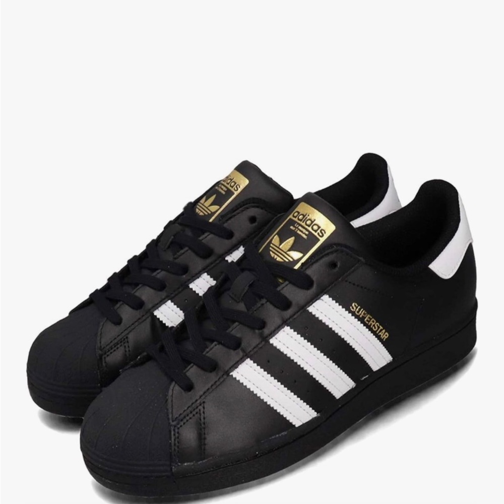 adidas Black, White & Gold Superstar EG 4959 Leather Sneakers